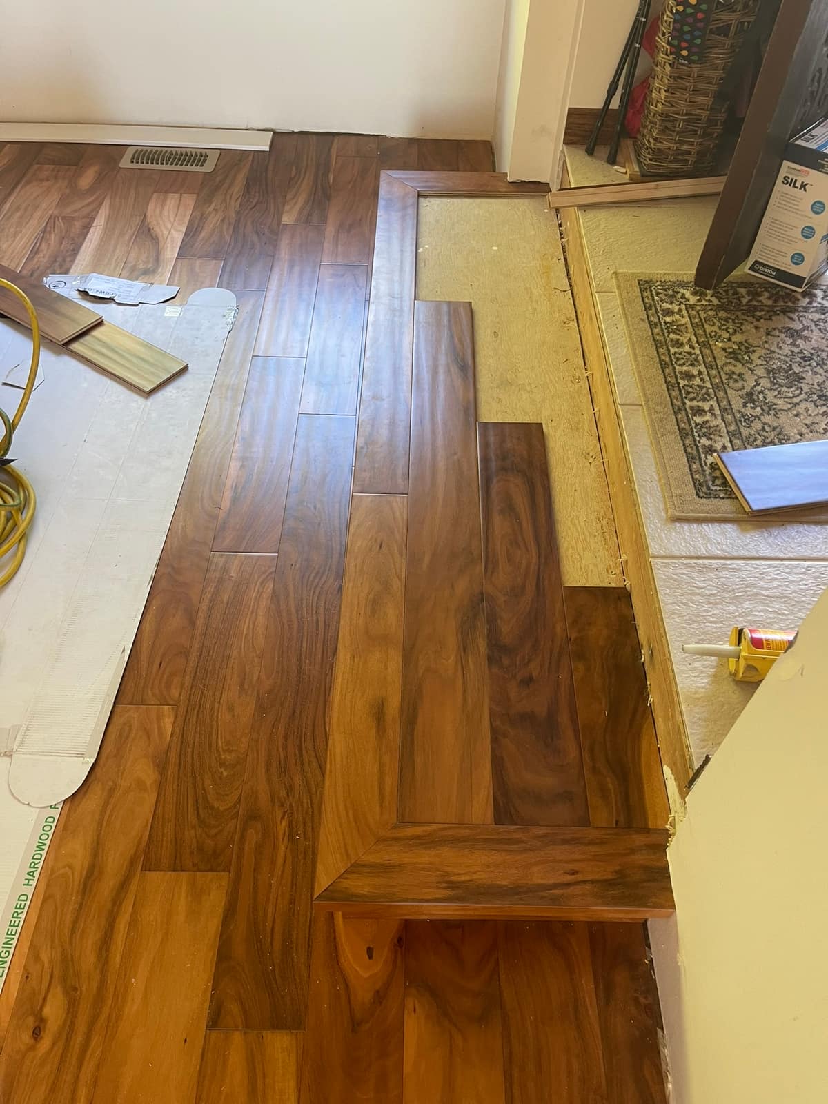 Acacia prefinished hardwood flooring installed in a Metro Vancouver home