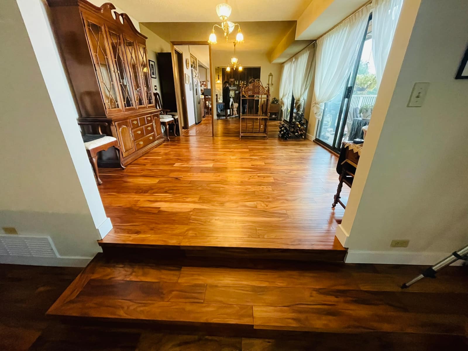 Acacia prefinished hardwood flooring installed in a Metro Vancouver home