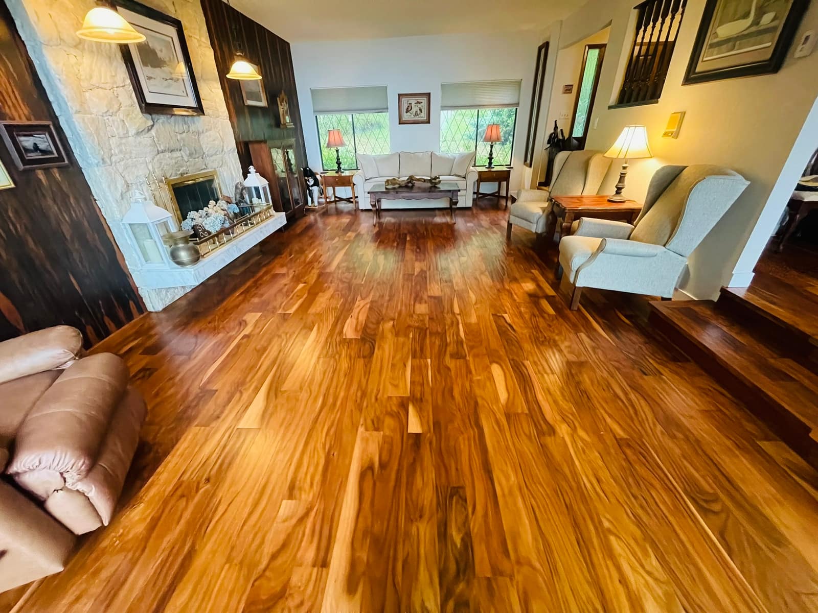 Acacia prefinished hardwood flooring installed in a Metro Vancouver home