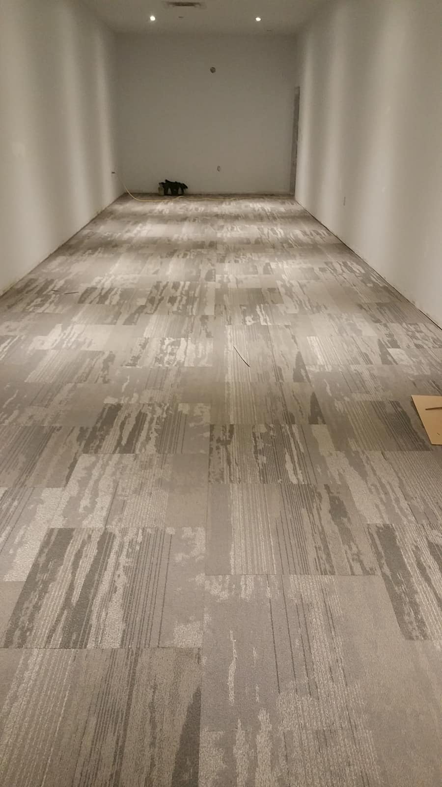 Commercial carpet tile installed in a Burnaby showroom
