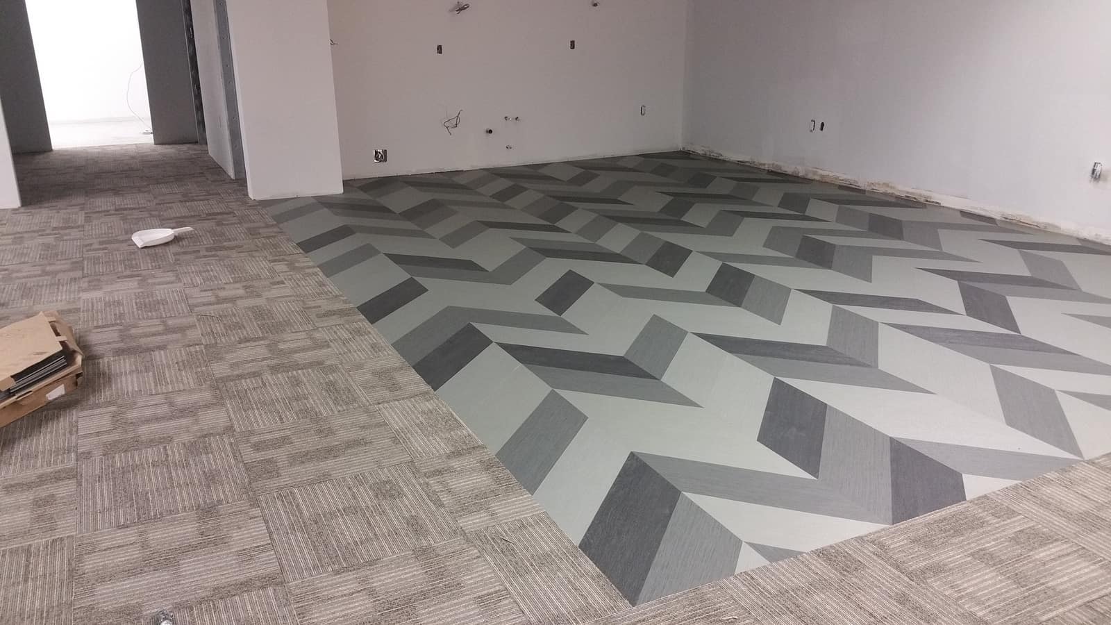 Designer luxury vinyl plank flooring installed in a Burnaby home