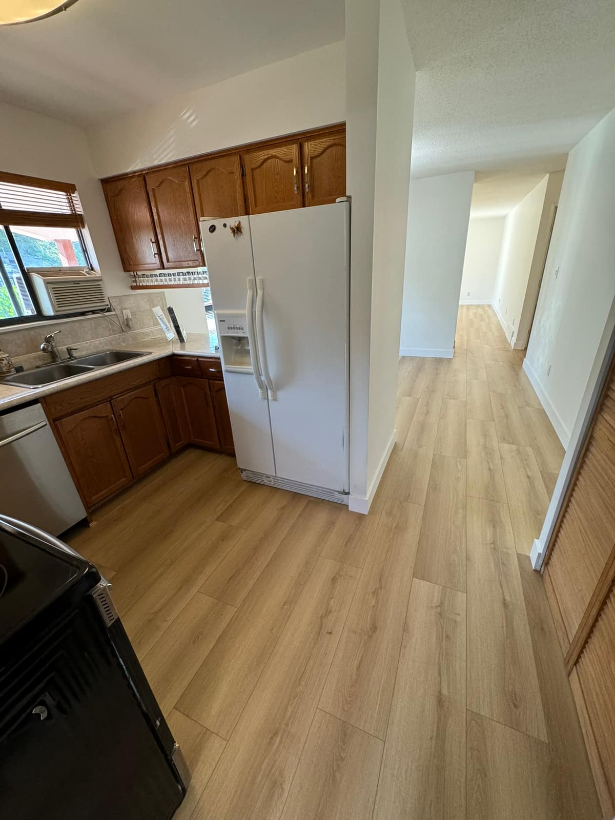 Laminate flooring installed in a Burnaby home