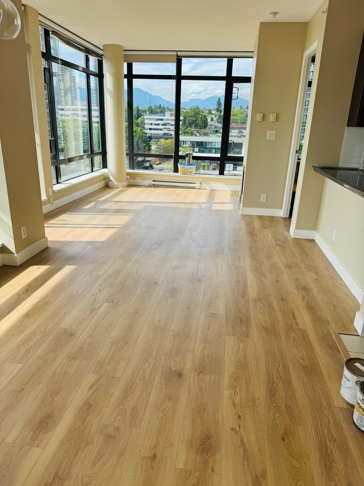 Laminate flooring installed in a Coquitlam home