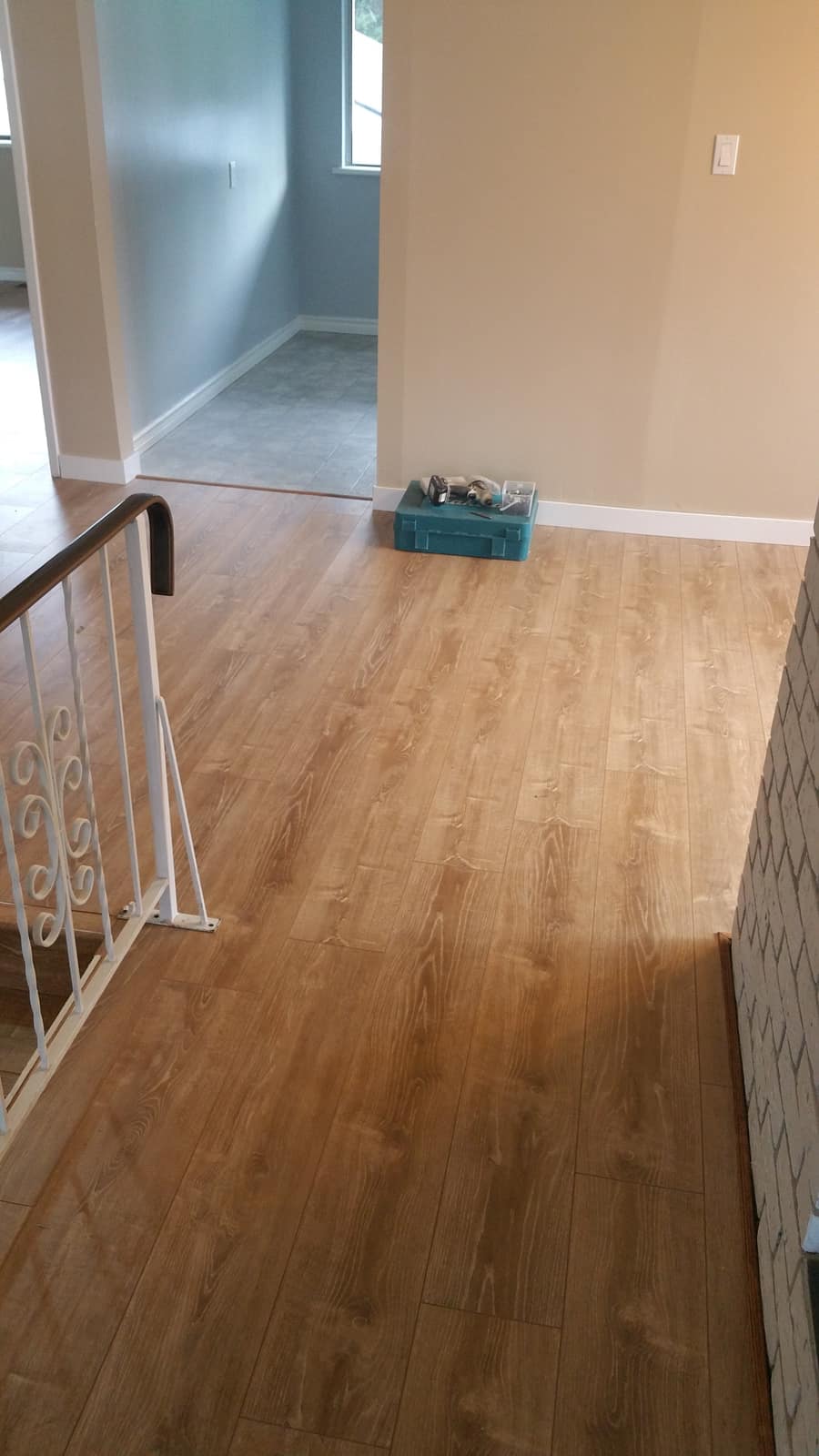 Laminate flooring installed in a Mission, BC home
