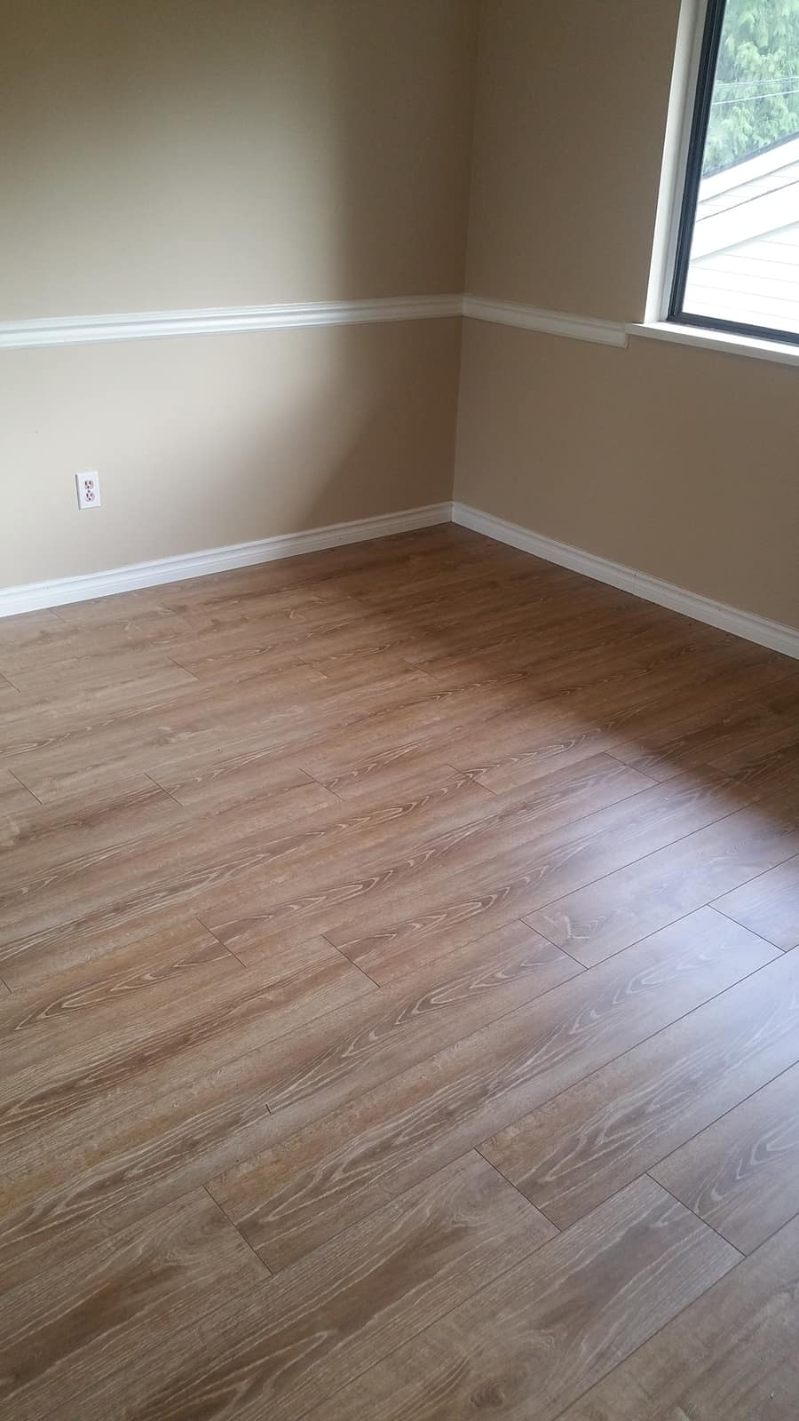 Laminate flooring installed in a Mission, BC home