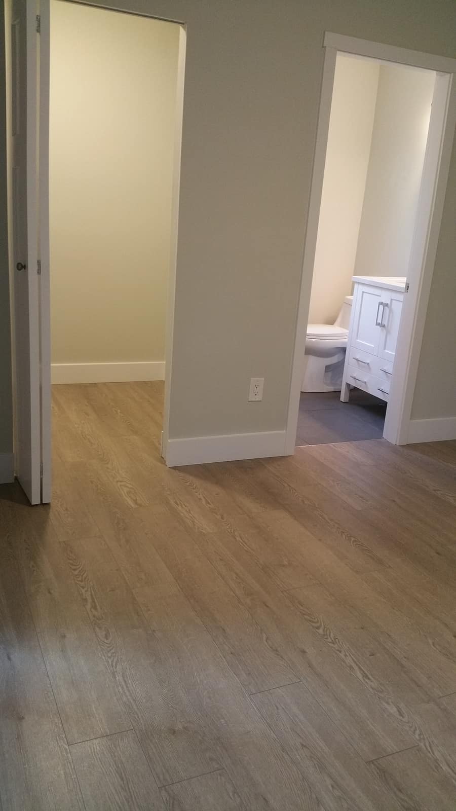 Laminate flooring installed in a Mission, BC home