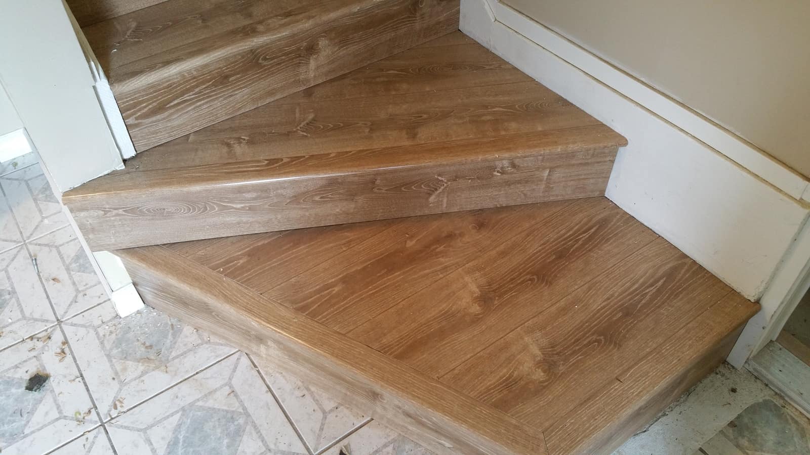 Laminate-clad stairs installed in a Mission, BC home