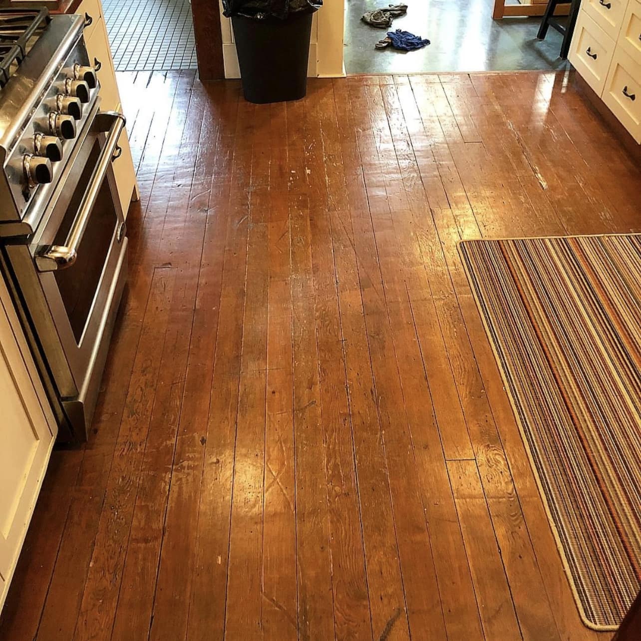 Two-and-a-quarter-inch quarter-sawn solid hardwood flooring