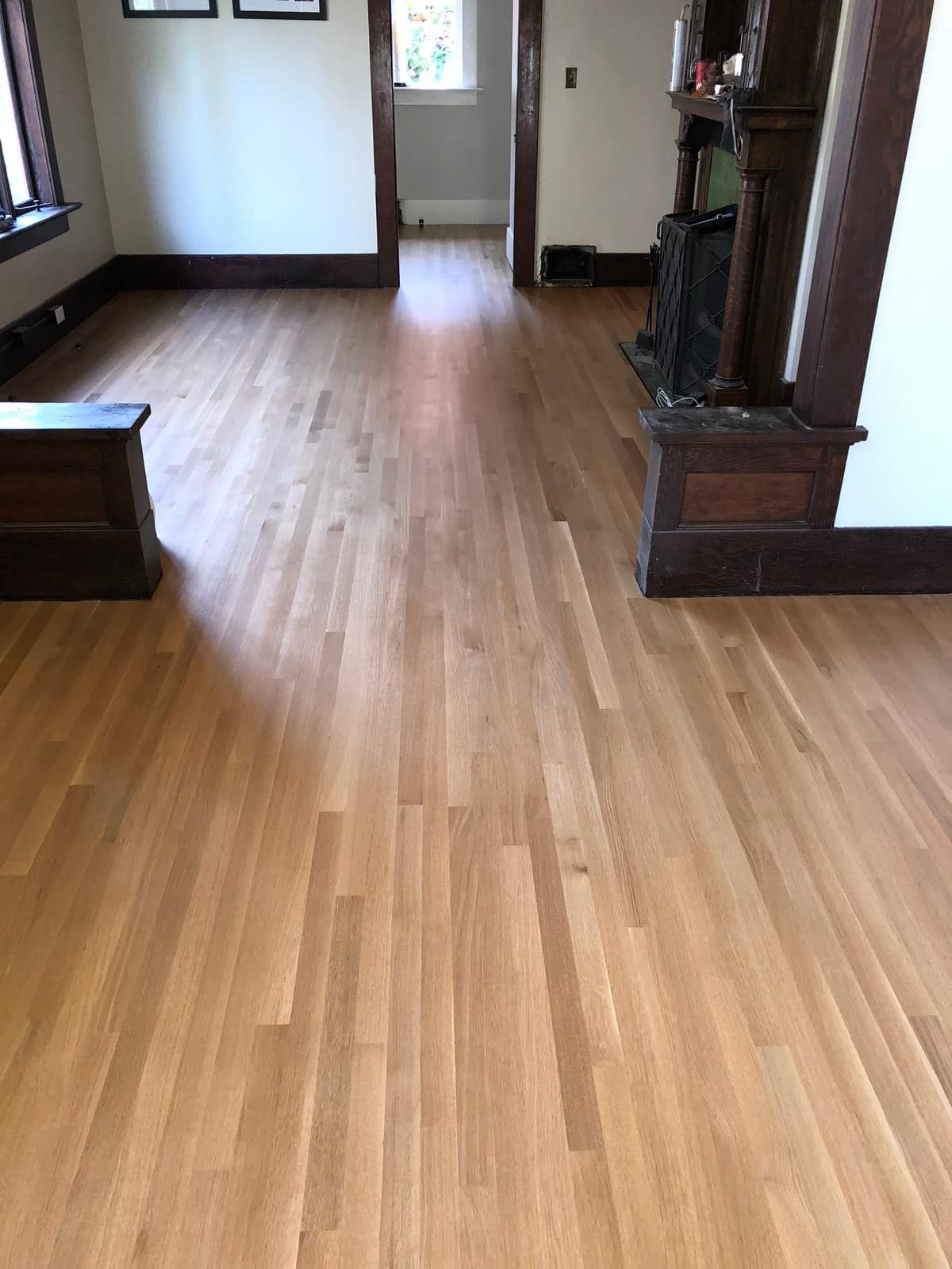 Two-and-a-quarter-inch quarter-sawn solid hardwood flooring