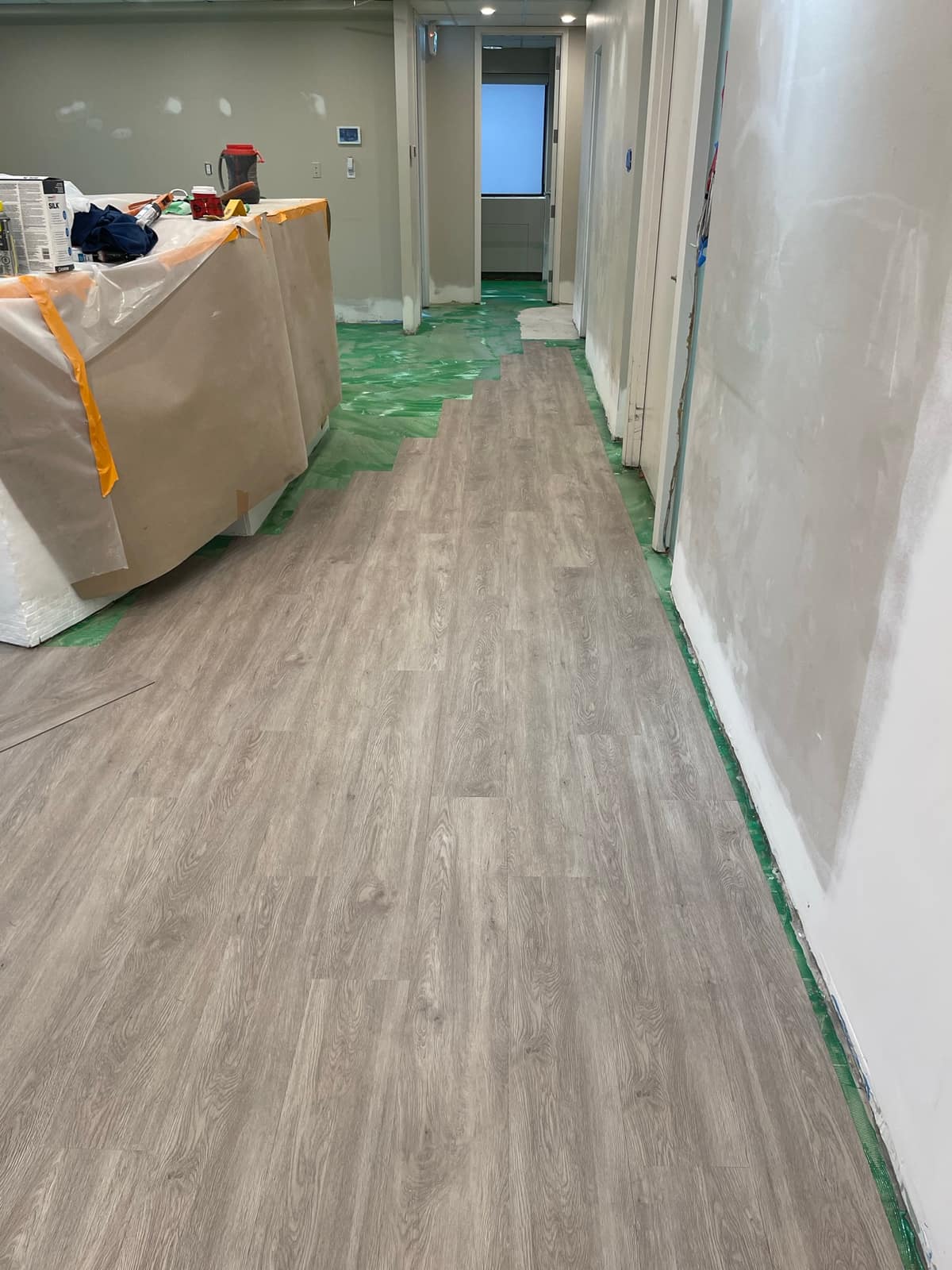 Commercial vinyl flooring installed in a Vancouver office