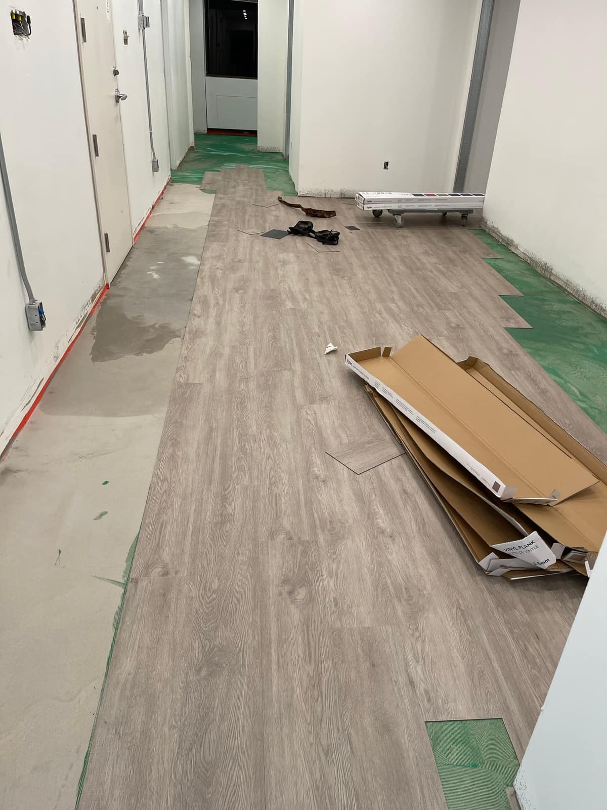 Commercial vinyl flooring installed in a Vancouver office