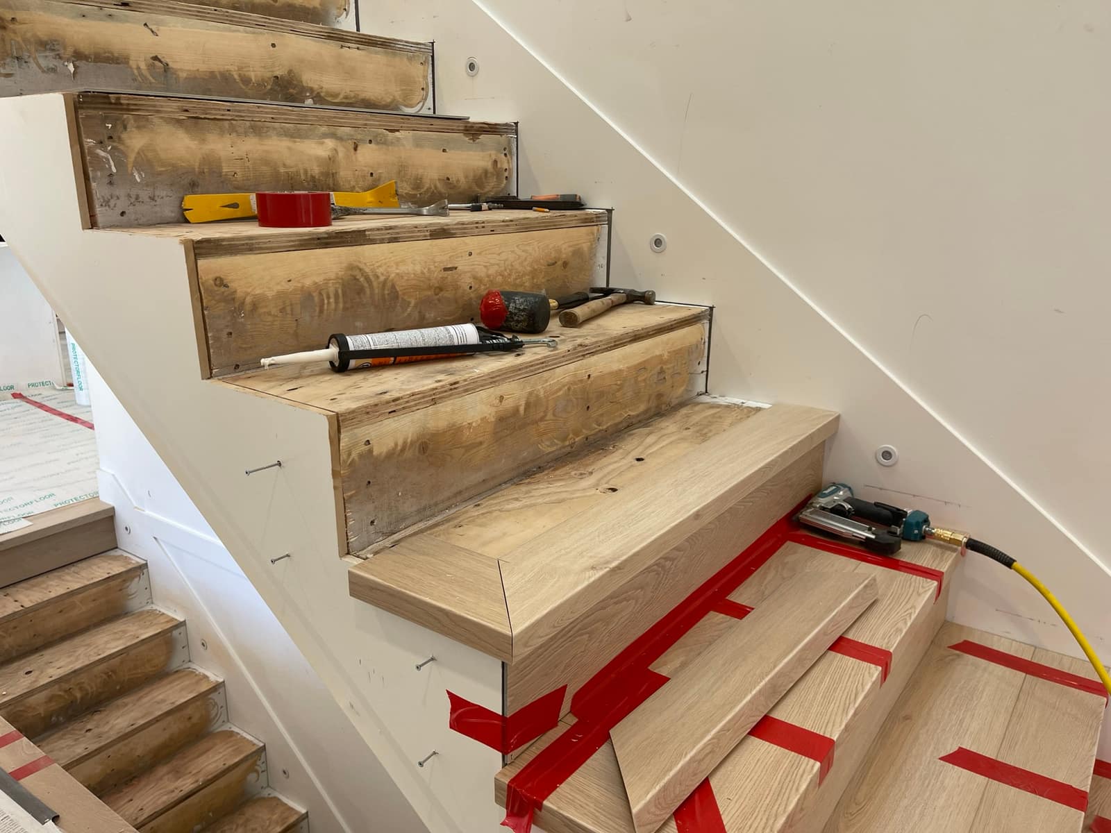 Vinyl-clad stairs installed in a New Westminster home