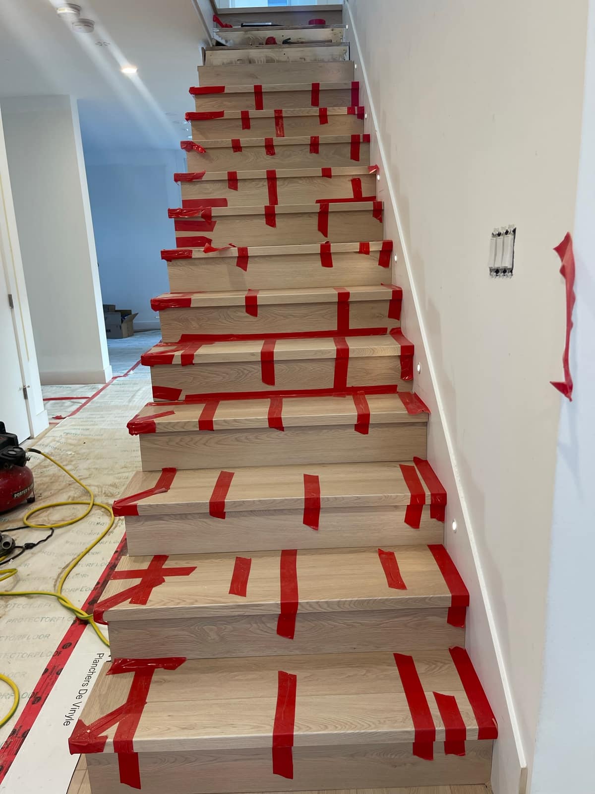 Vinyl-clad stairs installed in a New Westminster home