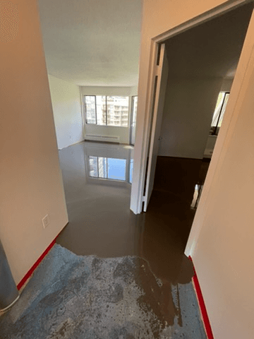Self-levelling pour in a downtown Vancouver co-op
